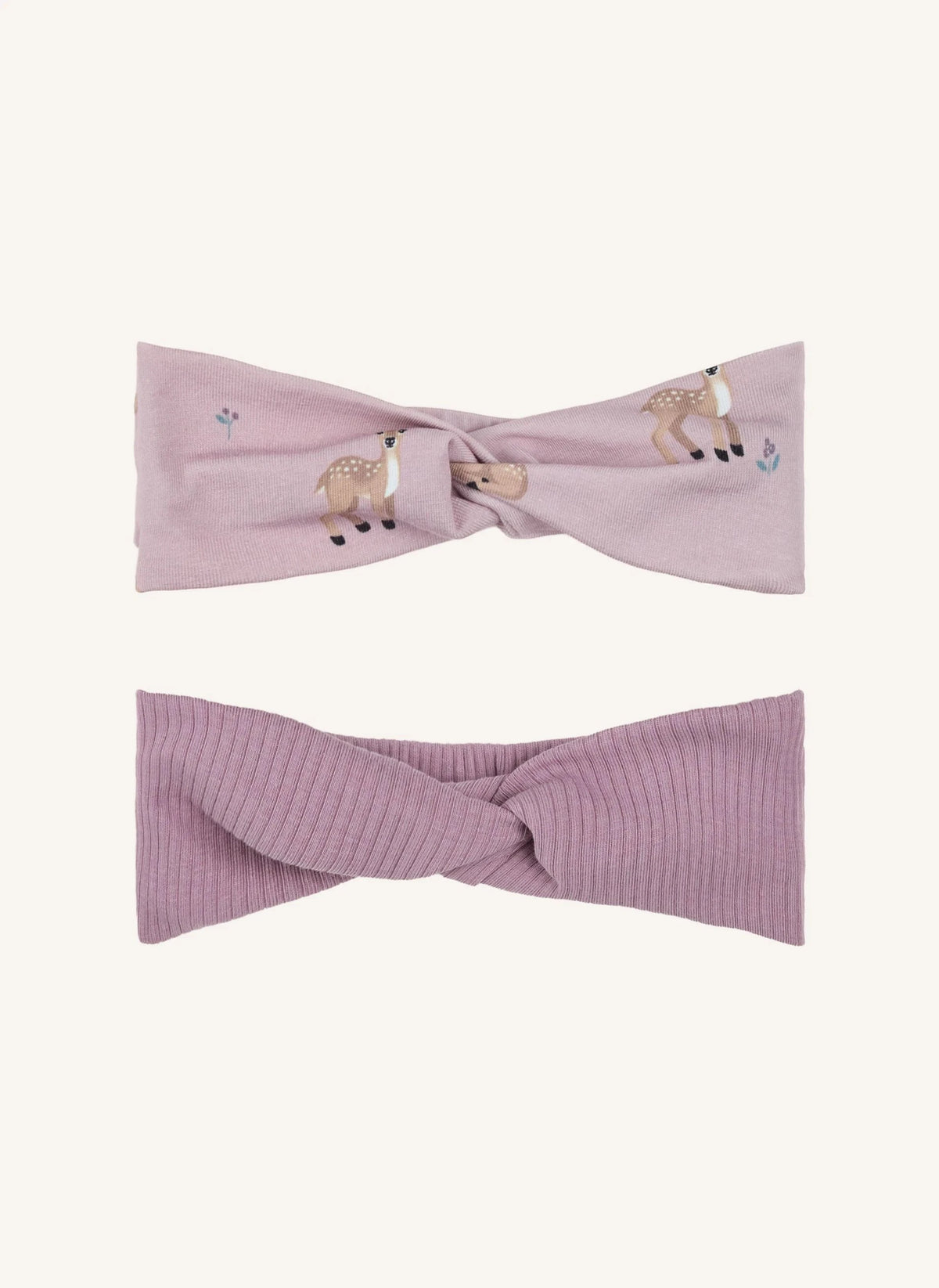 Petit Lem - Brombeere | 2er-Set Stirnbänder mit Hirschmotiv aus Modal und Bio-Baumwolle