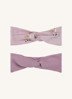 Petit Lem - Brombeere | 2er-Set Stirnbänder mit Hirschmotiv aus Modal und Bio-Baumwolle