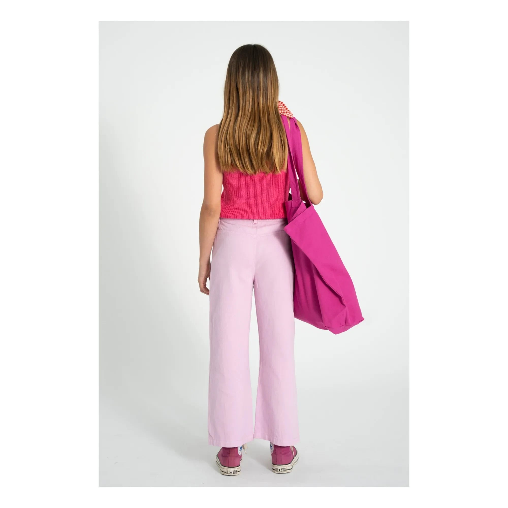Piupiuchick - Flare Fleuri Twill Hose | Rosa