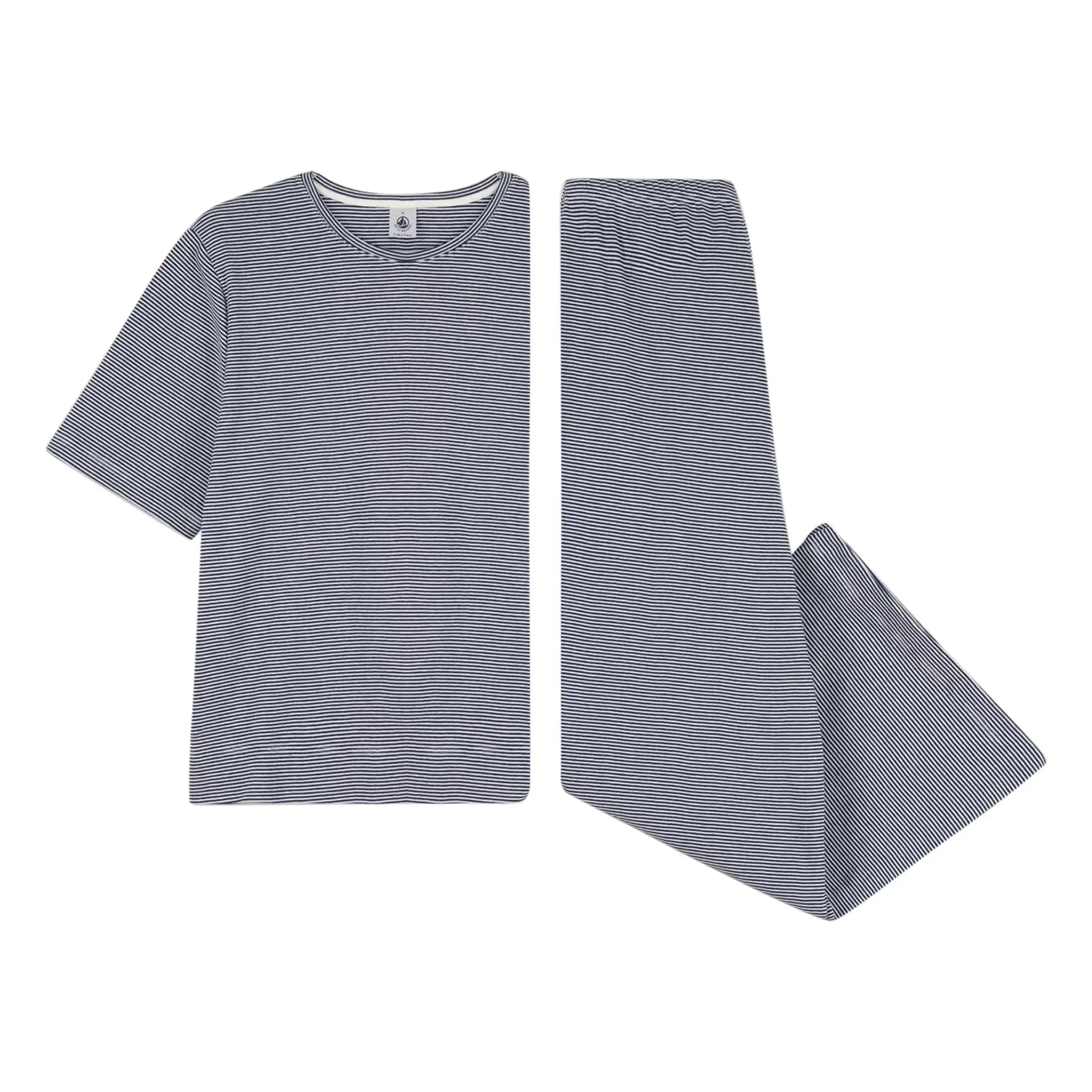 Petit Bateau - Milleraies Pyjama-Set - Damenkollektion | Marineblau