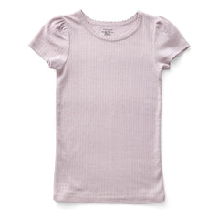 Soor Ploom - Pointelle Puf Bio-Baumwoll-T-Shirt | Beige-Rosa