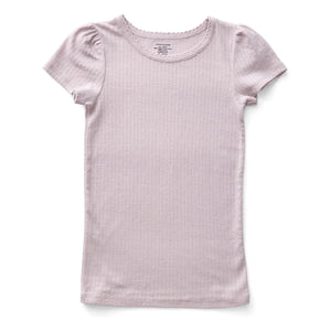 Soor Ploom - Pointelle Puf Bio-Baumwoll-T-Shirt | Beige-Rosa