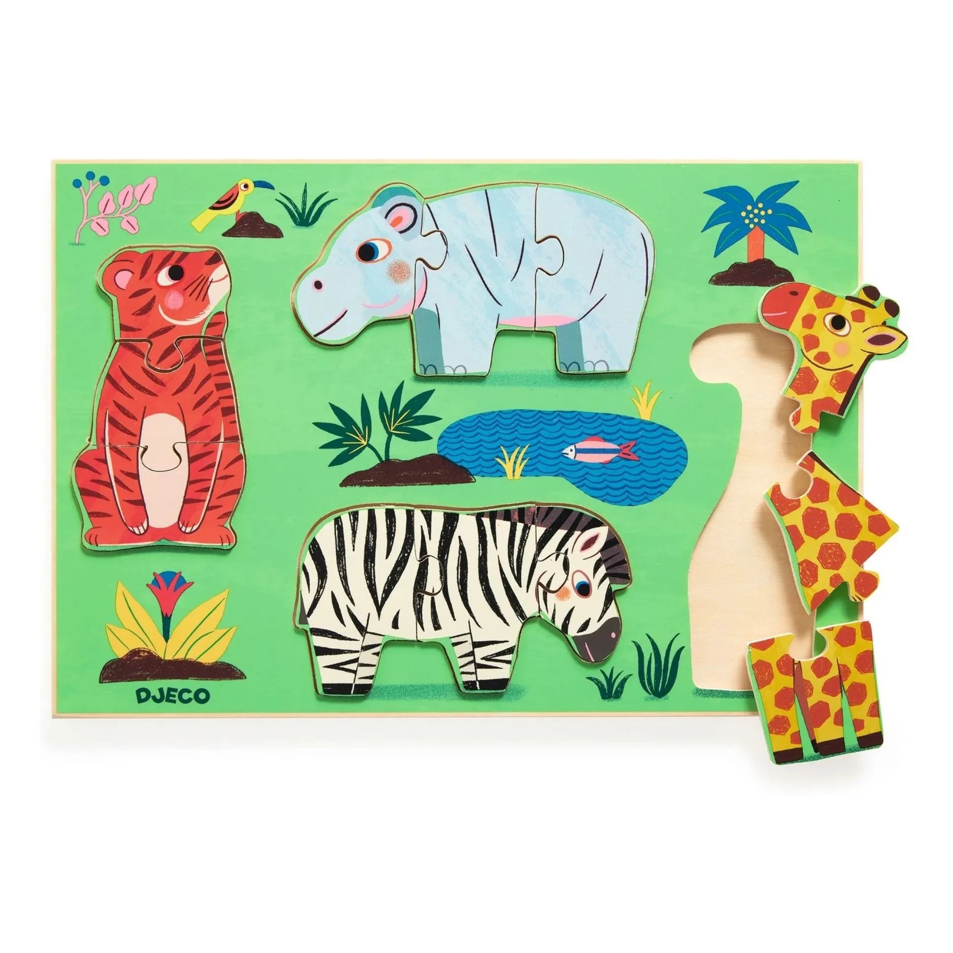 Djeco - Cuckoo Tiger Holzpuzzle