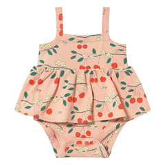 Tinycottons - Overall mit Rüschen und Kirschen aus Bio-Baumwolle | Rosa