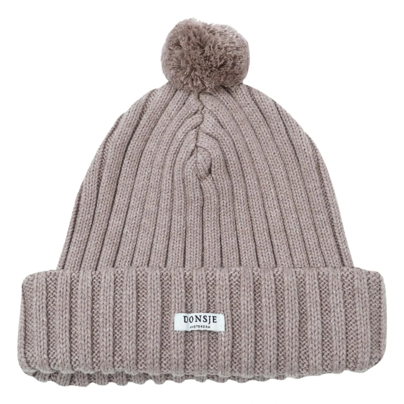 Donsje - Mütze mit Pompon | Dunkelgrau-beige