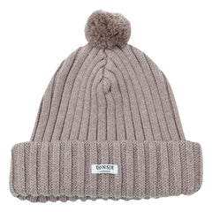 Donsje - Mütze mit Pompon | Dunkelgrau-beige