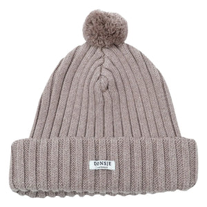 Donsje - Mütze mit Pompon | Dunkelgrau-beige