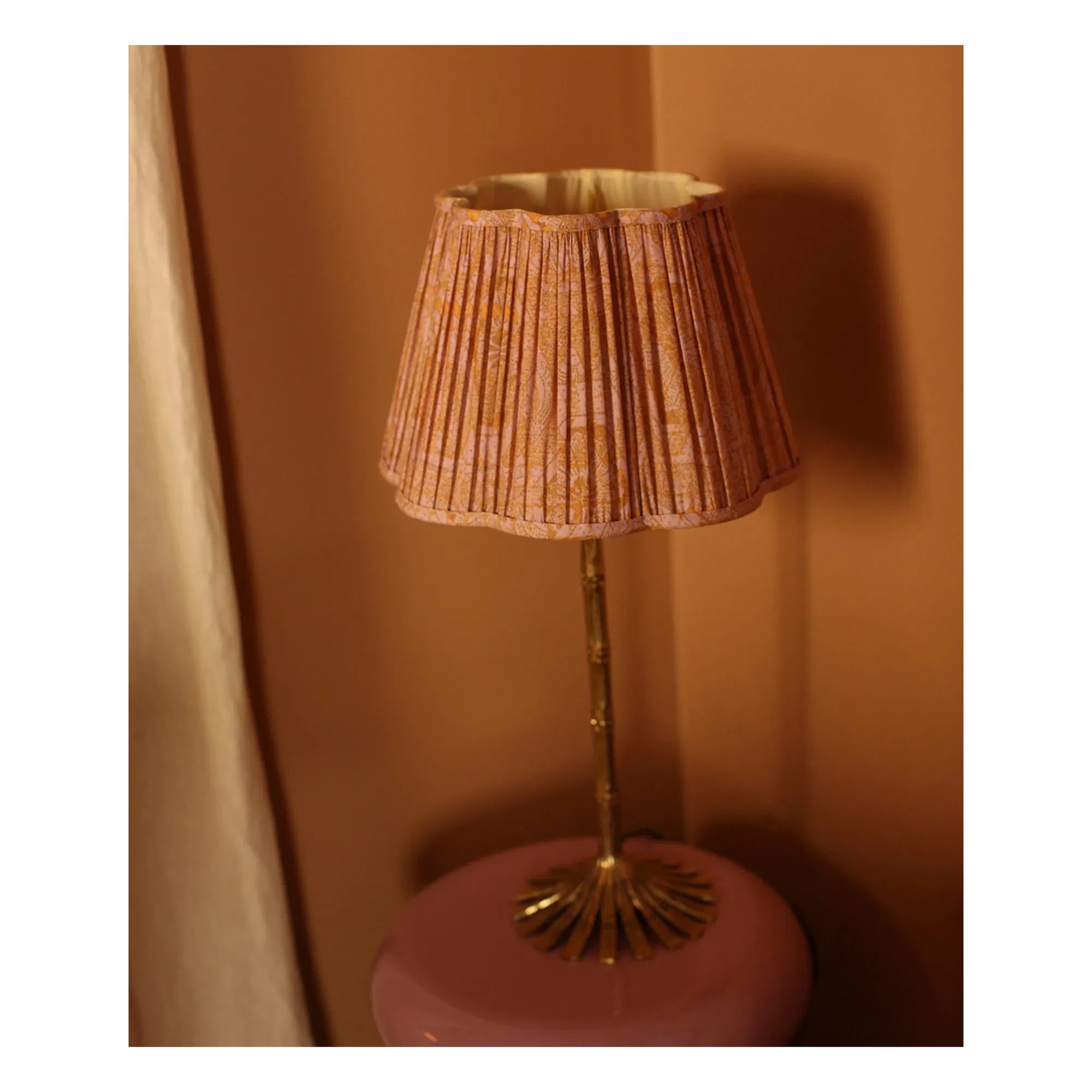 Doing Goods - Diya bedruckter Baumwoll-Lampenschirm | Rosa
