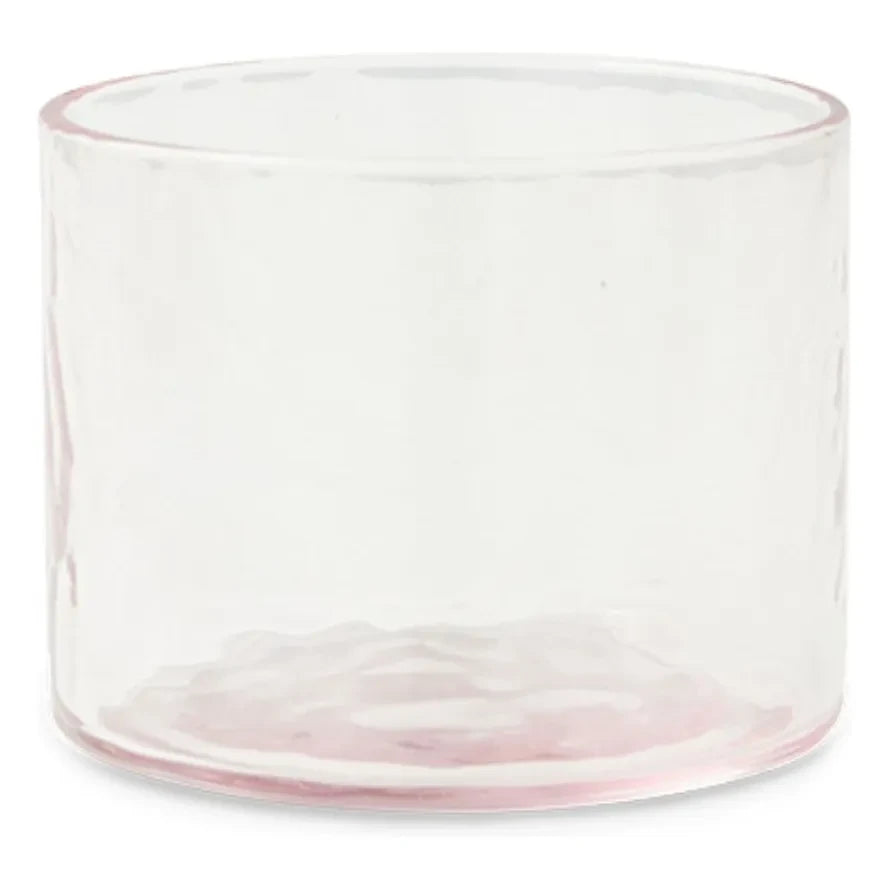 HKliving - Niedrige Glasvase | Rosé transparent
