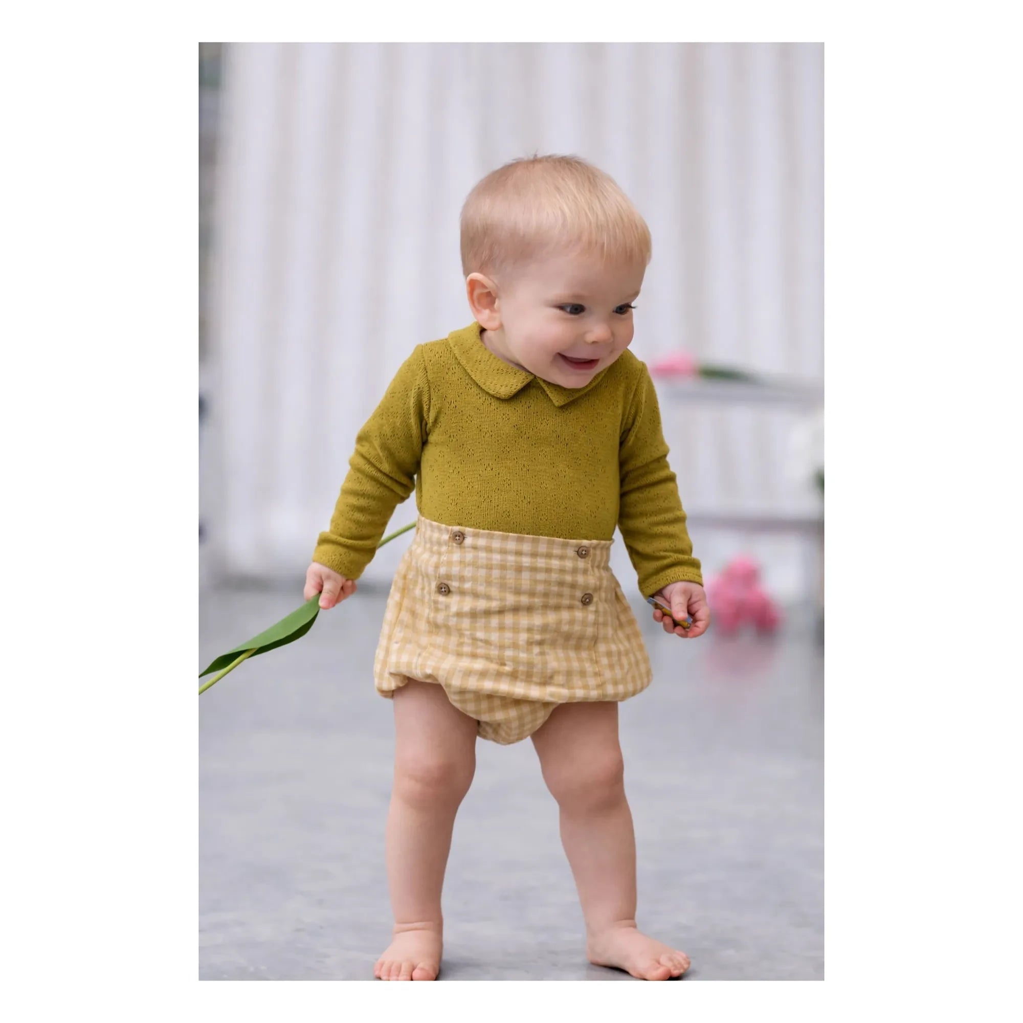 Lililotte - Pointelle Léonard Body aus Bio-Baumwolle | Olive