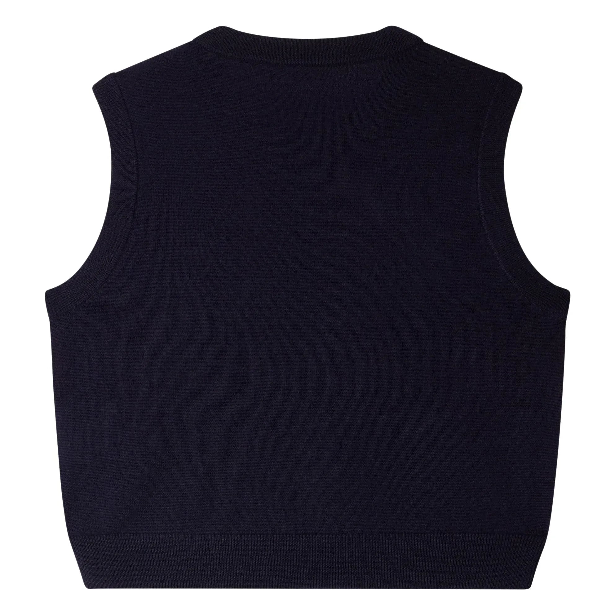 Bonpoint - Maelle Wollpullover mit Kirschmuster, ärmellos | Marineblau