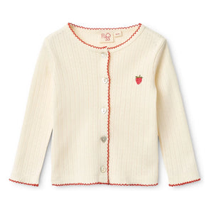 Flöss - Flora Fraise Pointelle Cardigan | Creme