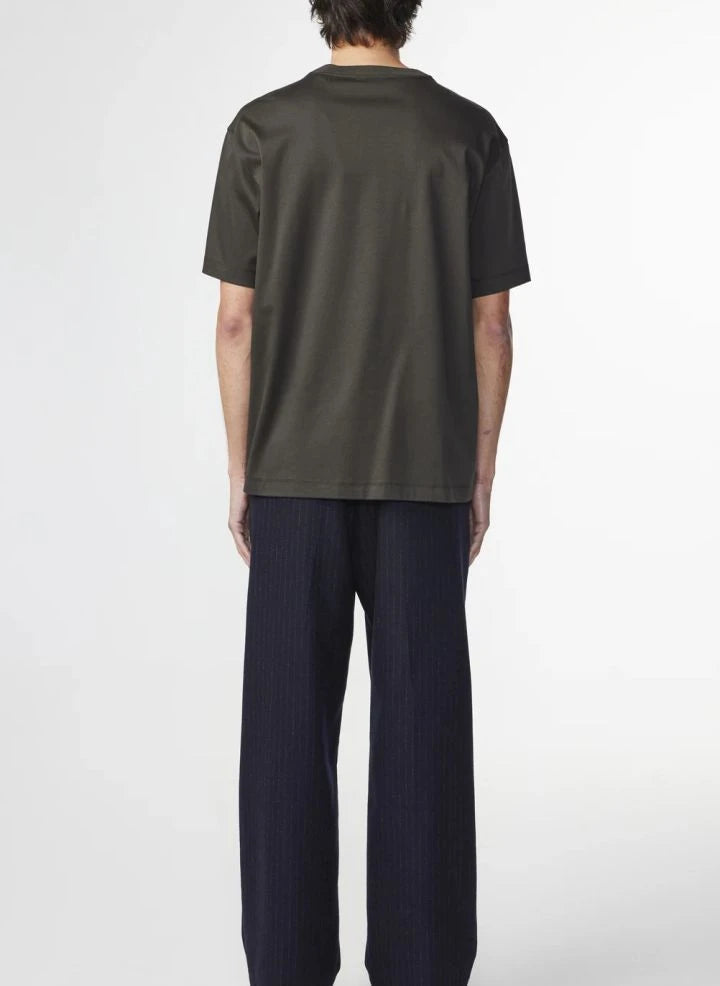 NN.07 - Nat Logo 3525 organische Baumwoll-T-Shirt | Dunkel Khaki