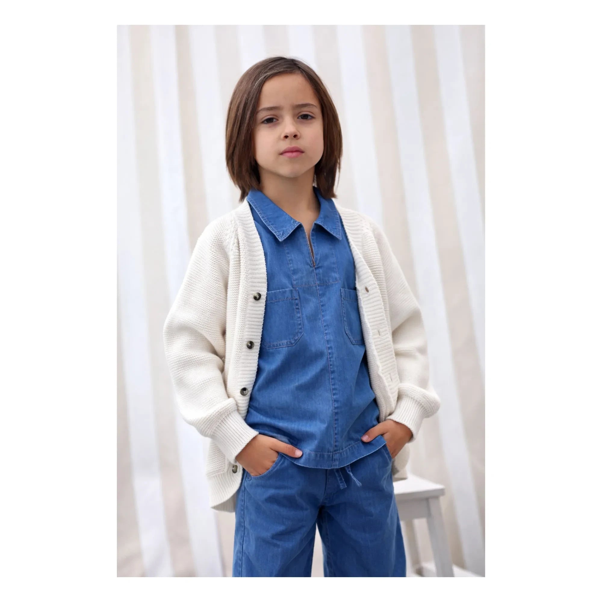 Lililotte - Victor Bio-Baumwoll-Strickjacke | Naturweiß