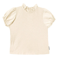 Mipounet - Zoé geripptes T-Shirt | Ecru