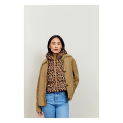 Fudoon - Wende-Doudoune mit Leopardenmuster und Kapuze | Camel