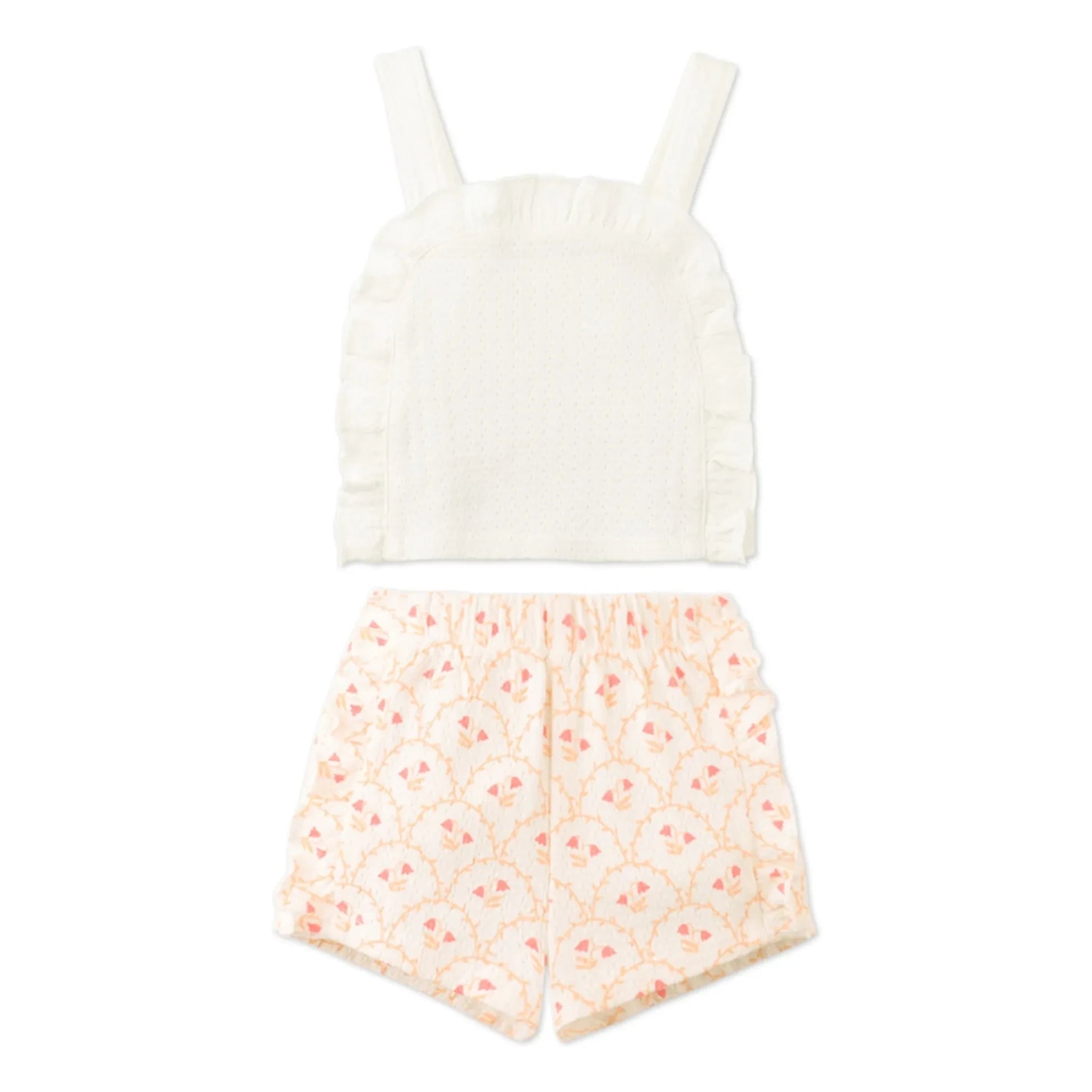 Gingersnaps - Erica Rüschen-Top und Shorts Set | Ecru