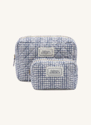 Editions Aimable - Tuscany Pflege Tasche | Blau Vichy Baumwolle