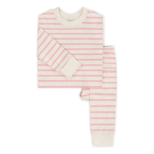 Sleepy Doe - Schlafanzug aus Bio-Baumwolle, gestreift | Rosa