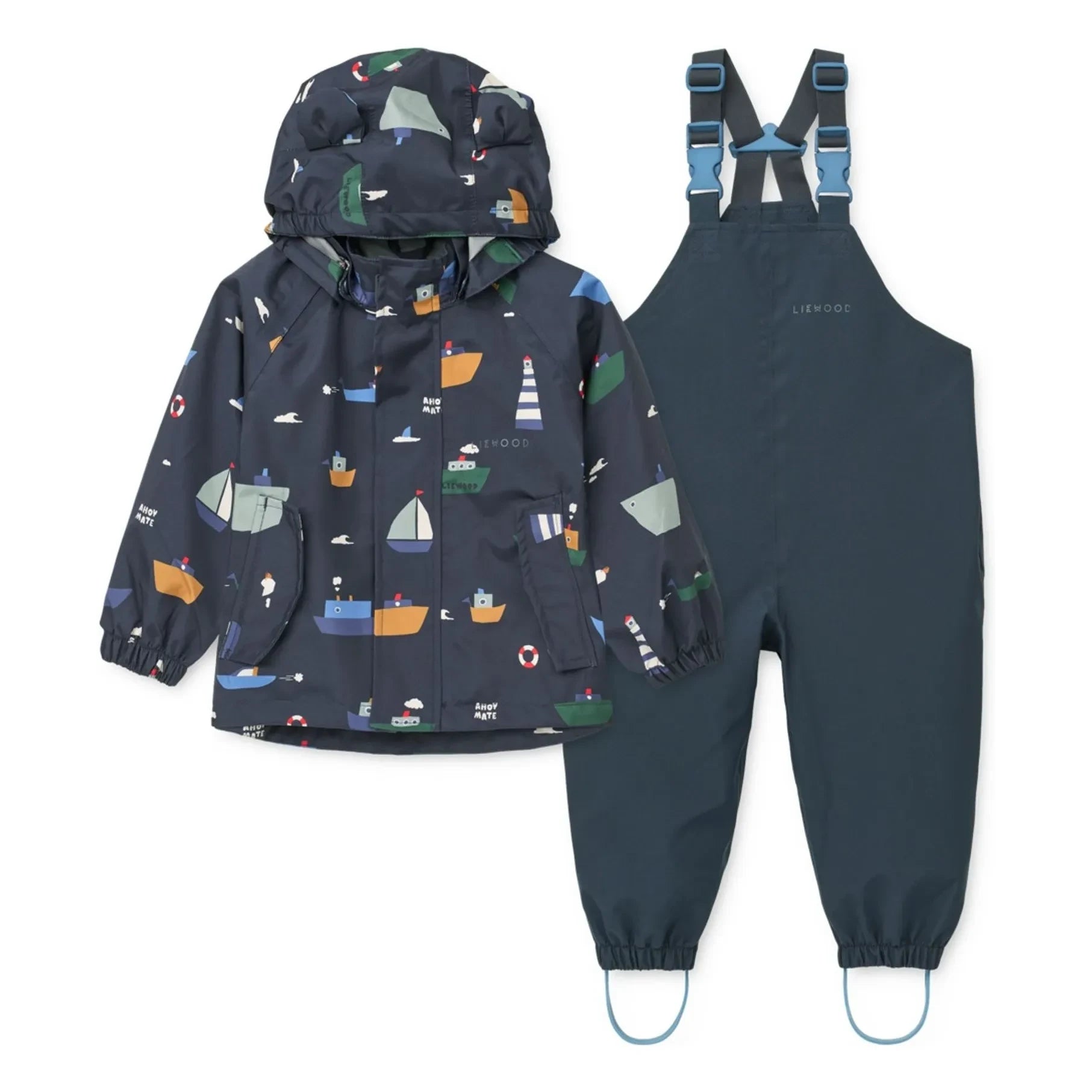 Liewood - Manu Bateaux Regen-Set aus recyceltem Faser | Marineblau