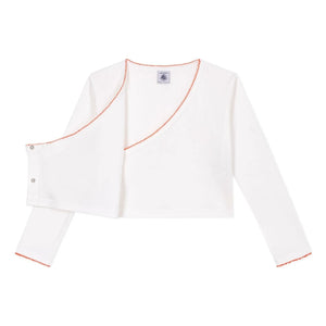 Petit Bateau - Einfache Cache Coeur Weste | Weiß