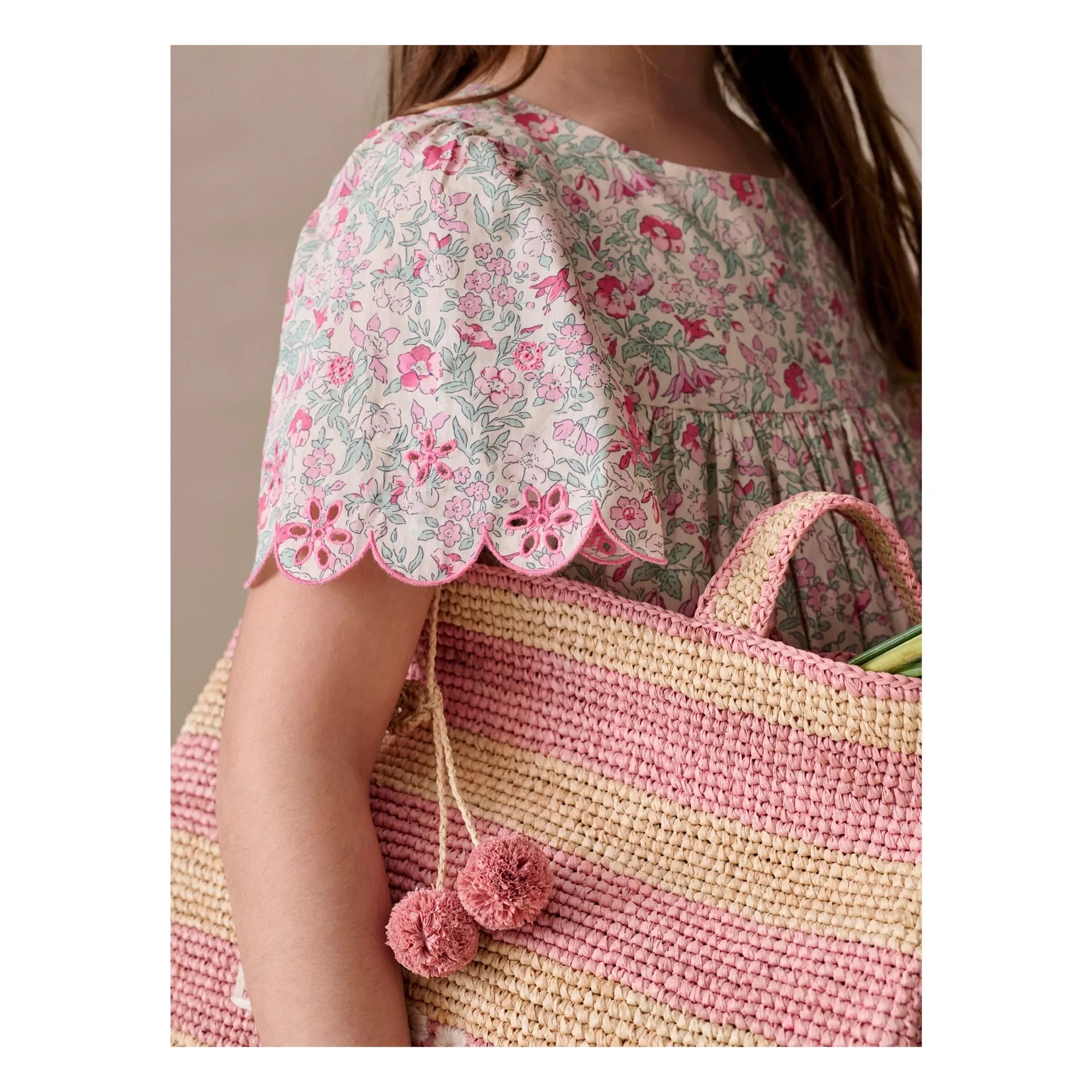 Bonpoint – Lysiane Fleurie Rüschenkleid aus Bio-Baumwolle | Rosa