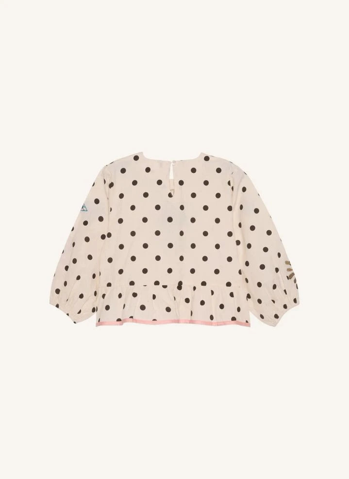 SISSEL EDELBO - Bluse Diana Pois aus biologischer Baumwolle - Kinderkollektion | Creme