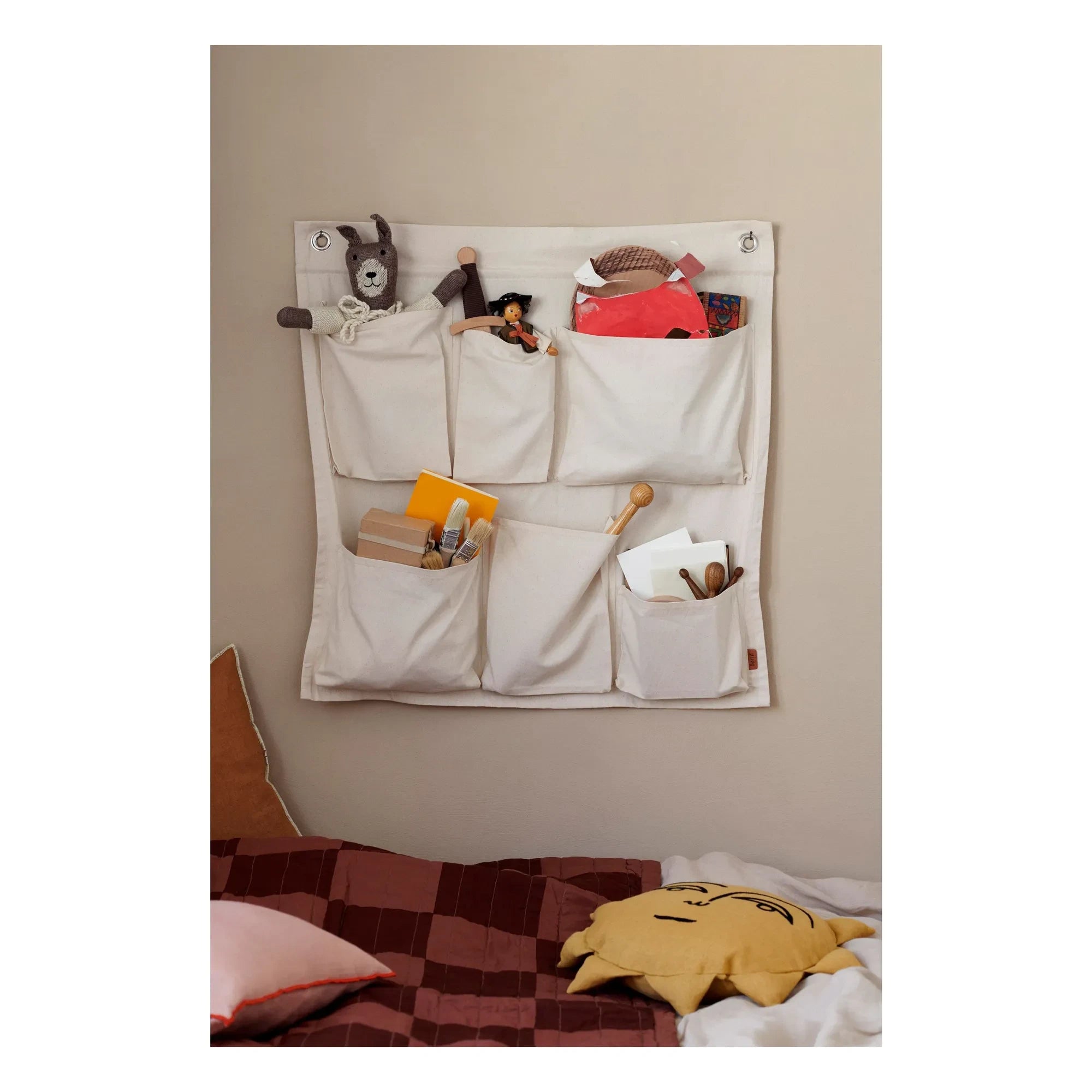 Ferm Living Kids - Wandaufbewahrung aus Baumwolle | Weiß