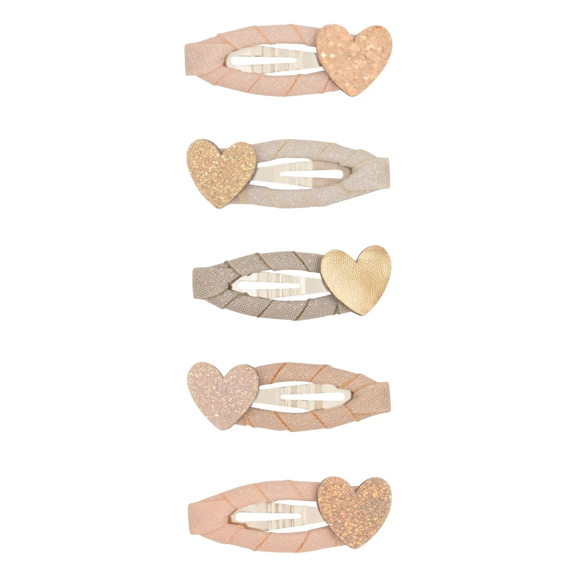 Mimi & Lula - 5er Mini-Glitzer-Haarspangen-Set Herz | Rosa