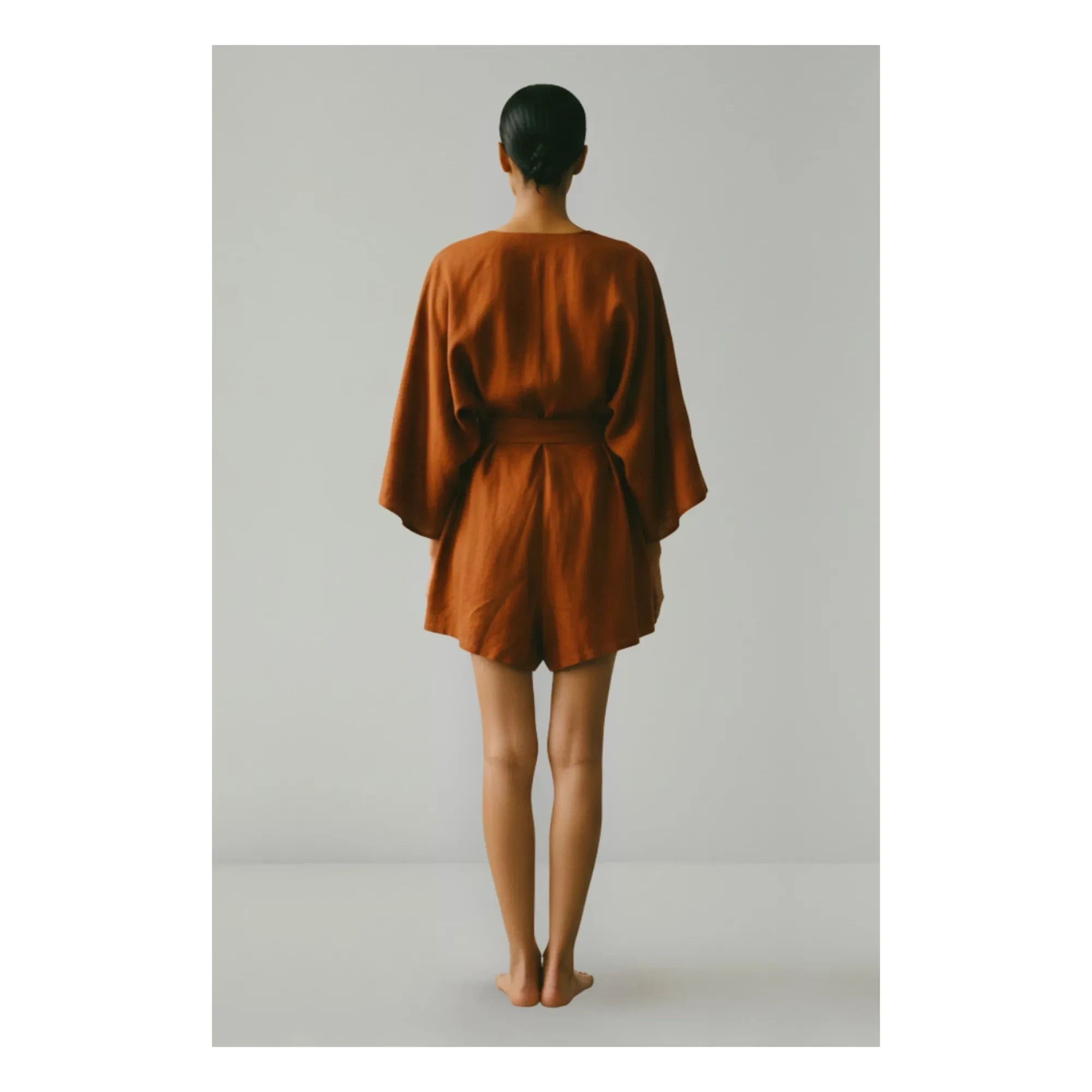 Vanessa Sposi - Leinen-Overall La Bouffante | Schokolade