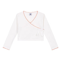 Petit Bateau - Einfache Cache Coeur Weste | Weiß