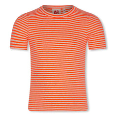 AO76 - Emi Gestreiftes T-Shirt | Koralle