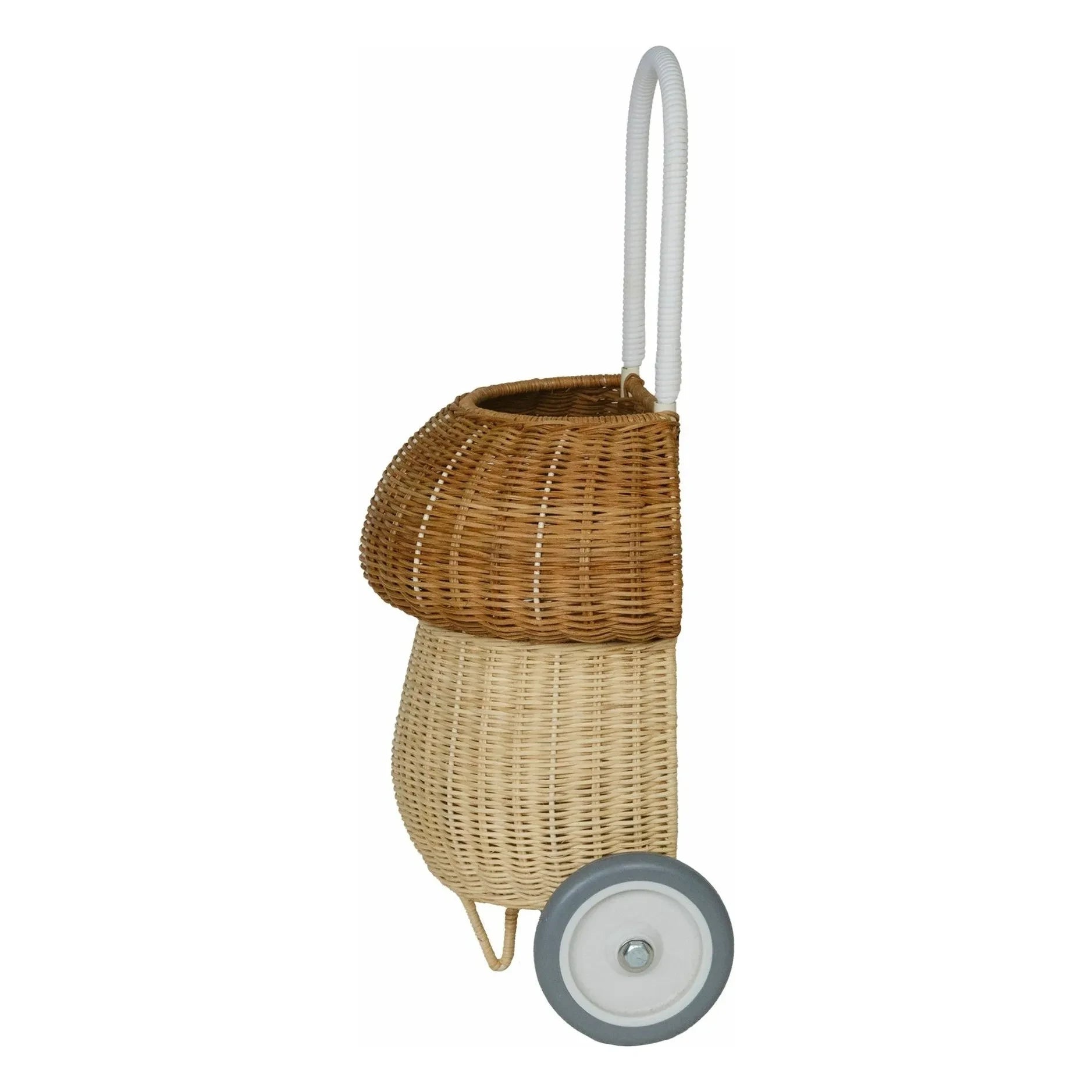 Olli Ella - Rattan-Korb auf Rädern Champignon