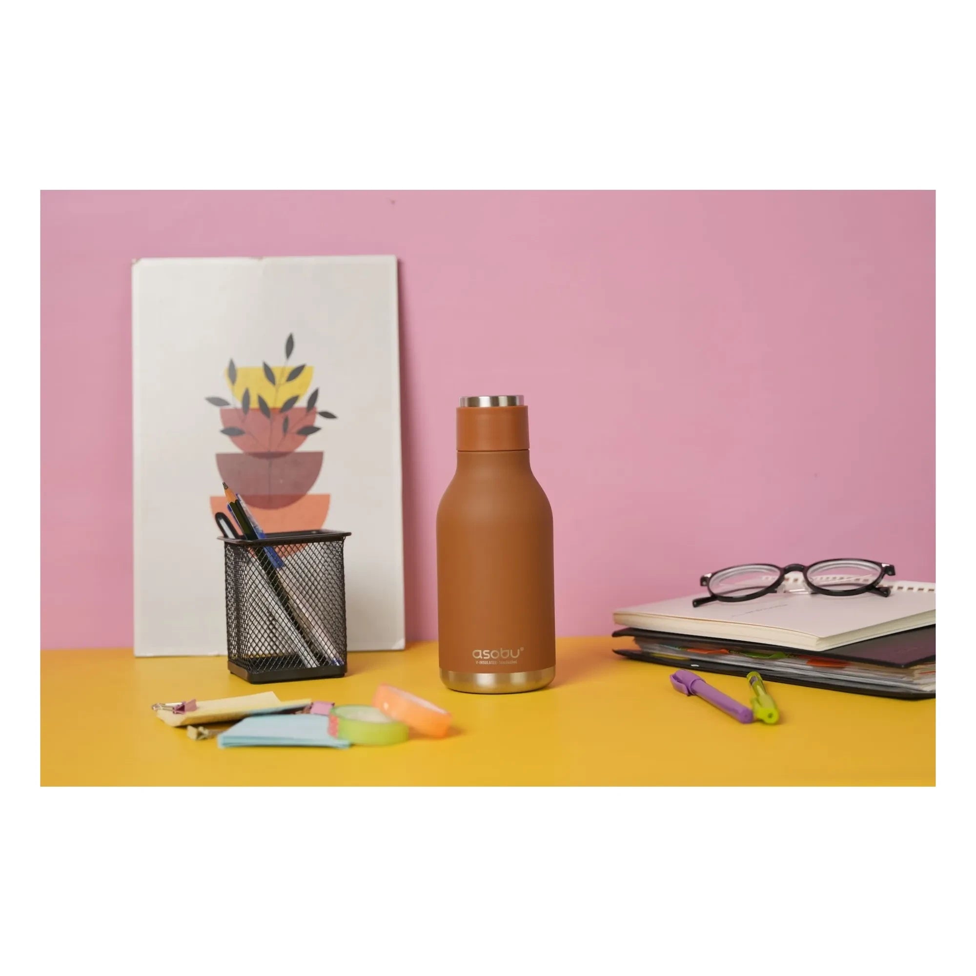 Asobu - Renard Edelstahl-Wasserflasche | Braun
