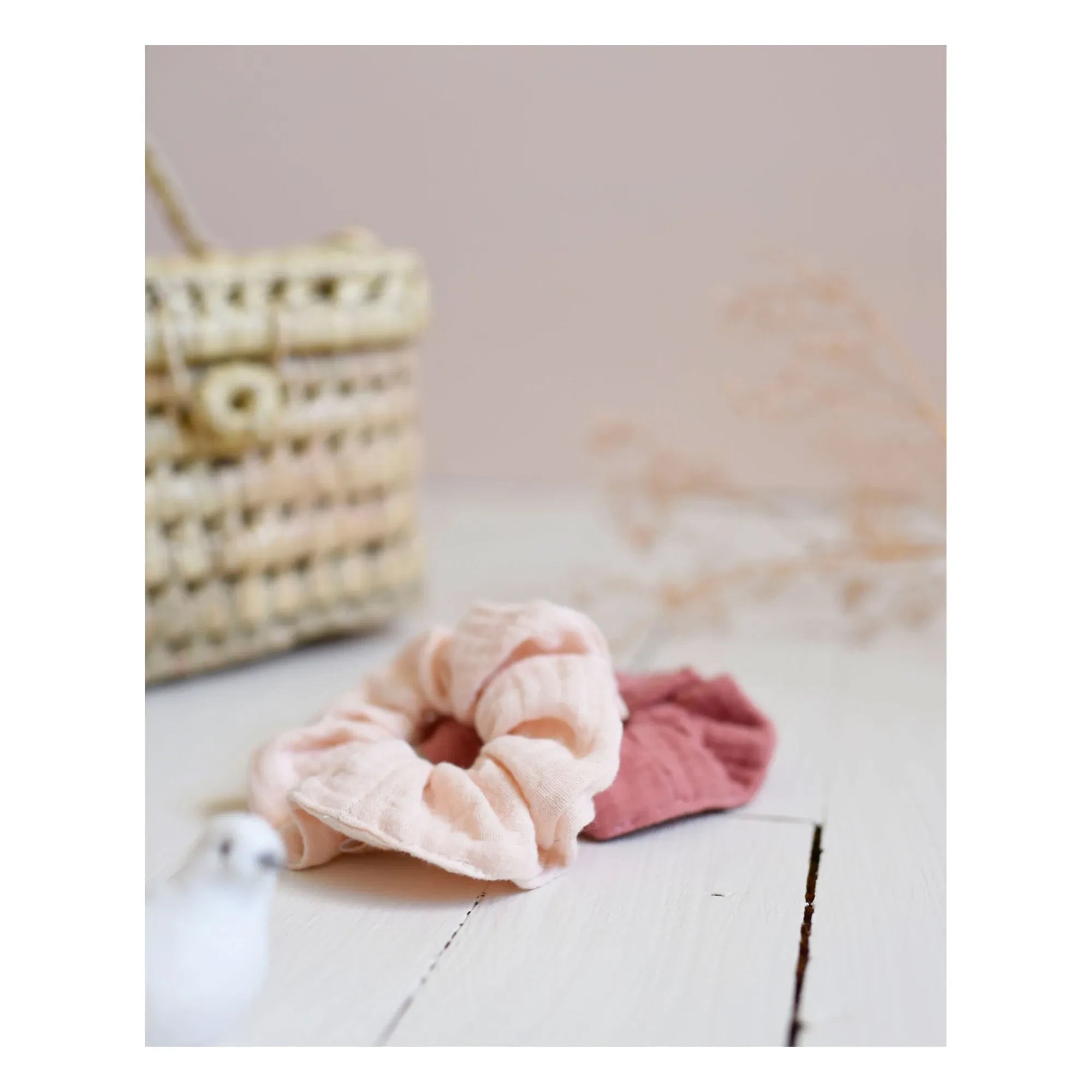 Bachca - Baumwoll-Musselin Haargummi - 2er Set | Rosa