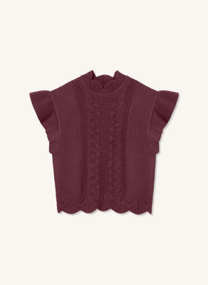 Fliink - Alilly Ärmellose Strickjacke | Bordeaux