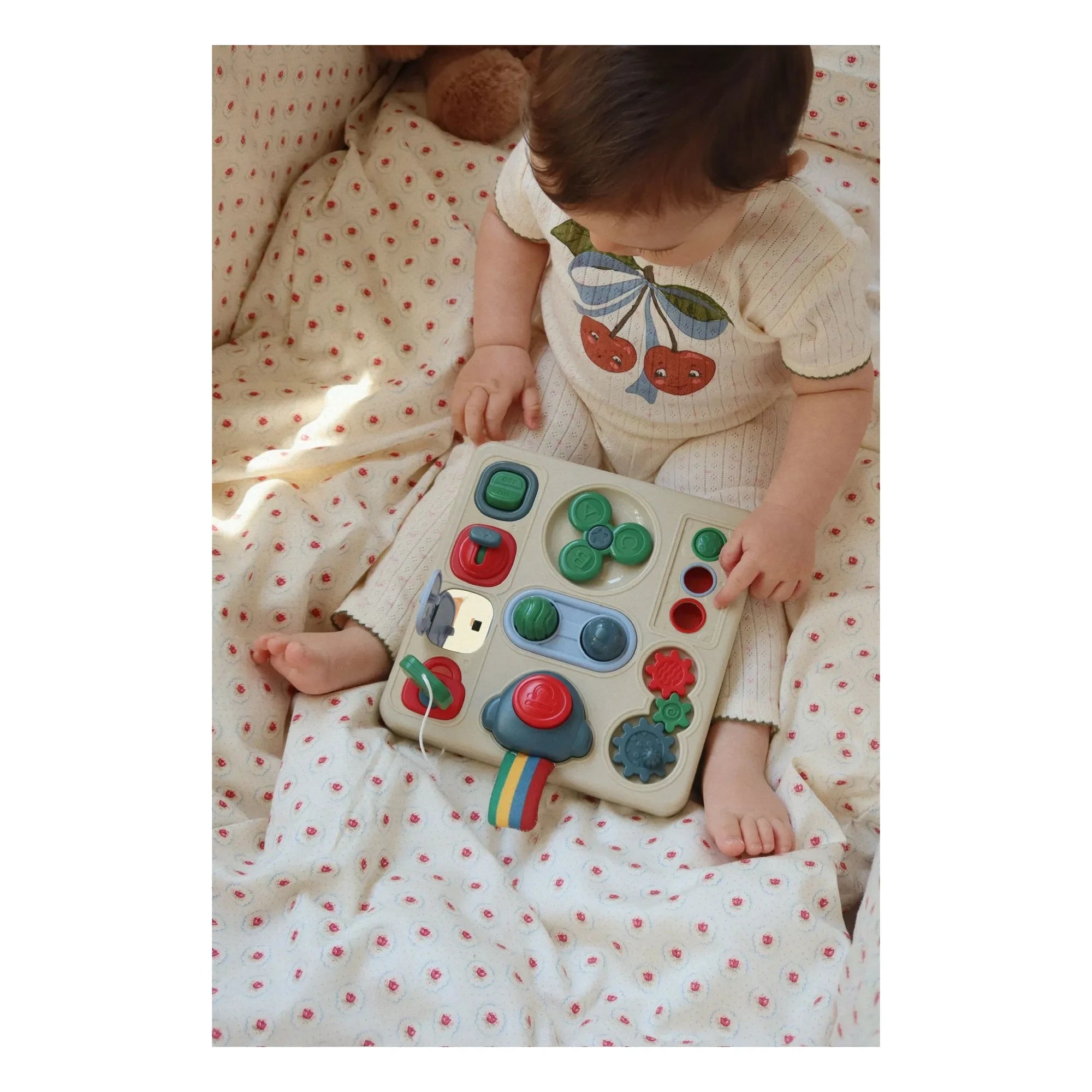 Konges Sløjd - Minnie Hearts Leggings aus Bio-Baumwolle | Ecru