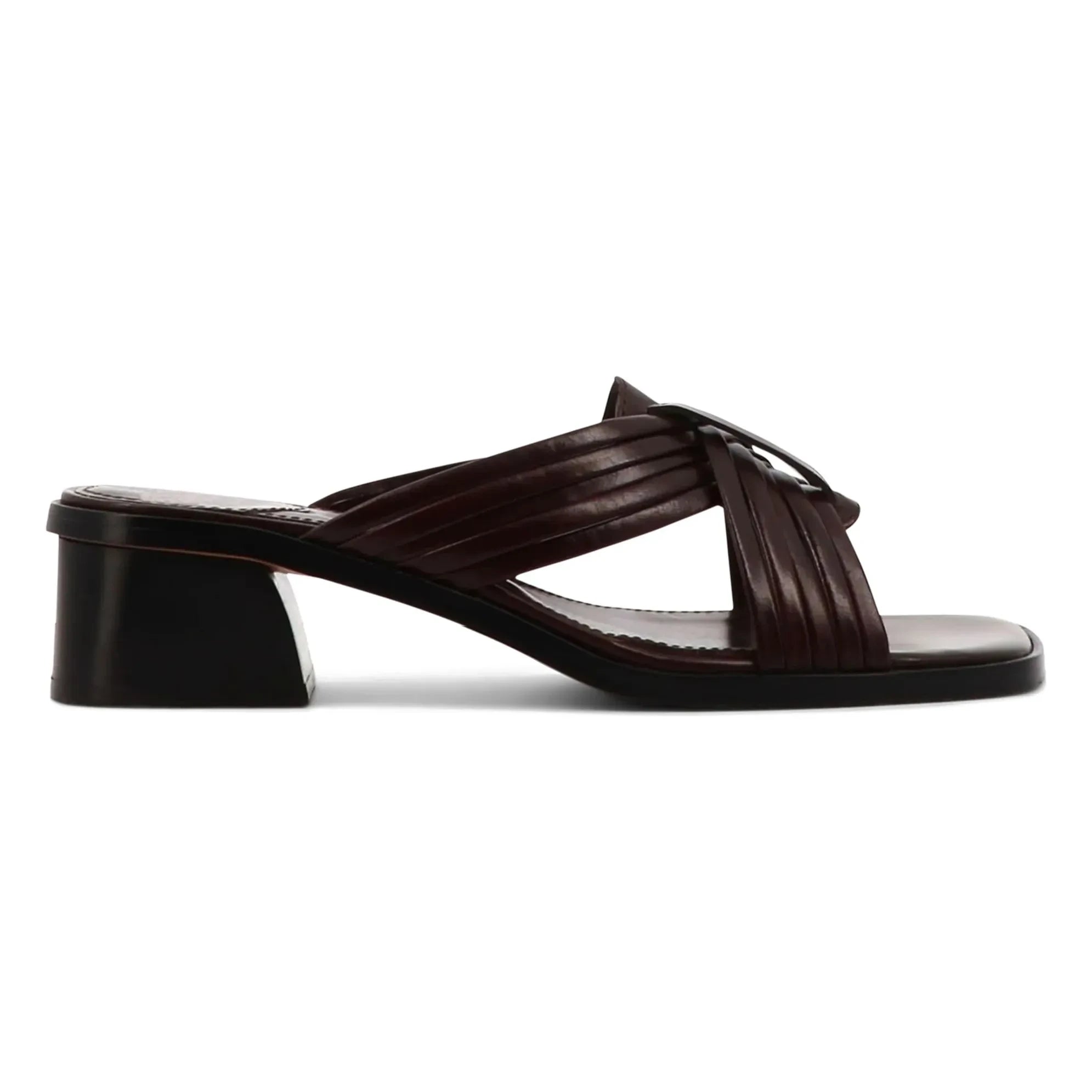 Socque Paris - Janis Ledersandalen | Chocolate