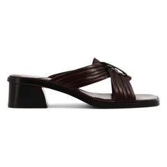Socque Paris - Janis Ledersandalen | Chocolate
