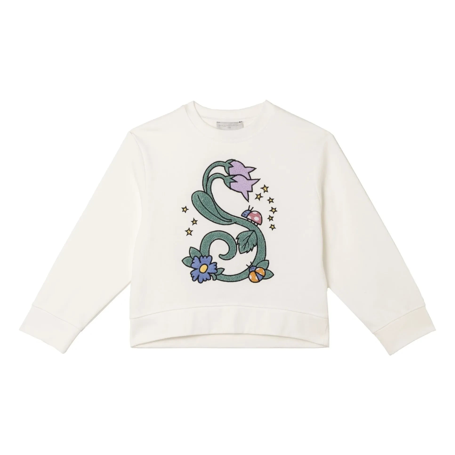 Stella McCartney Kids – Blumen-Sweatshirt aus Bio-Baumwolle | Elfenbein