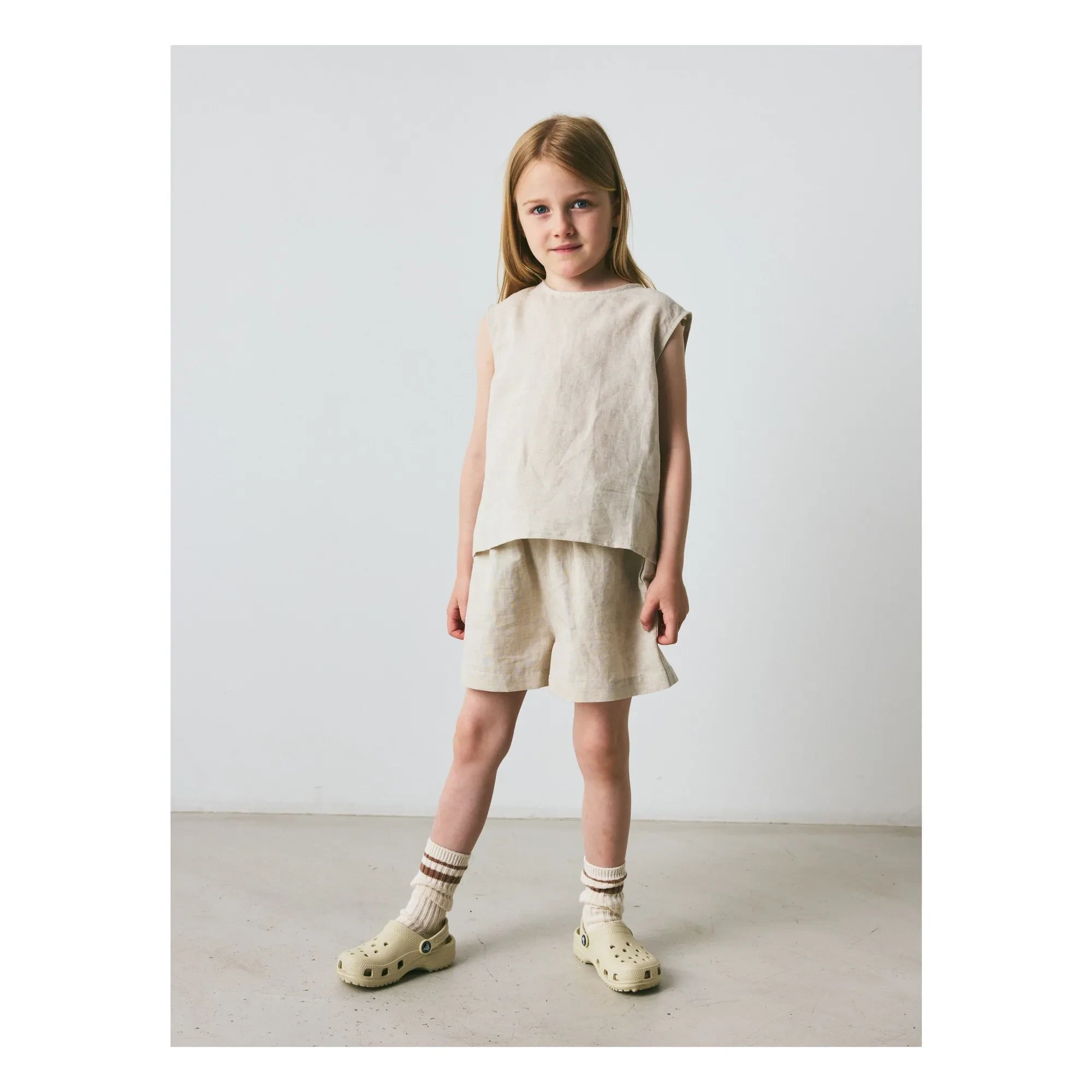 brunobruno nation - Top Vida Leinen und Bio-Baumwolle | Beige
