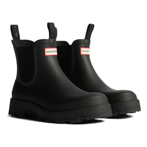 Hunter - Chelsea Gummistiefel mit Elastikeinsatz | Schwarz