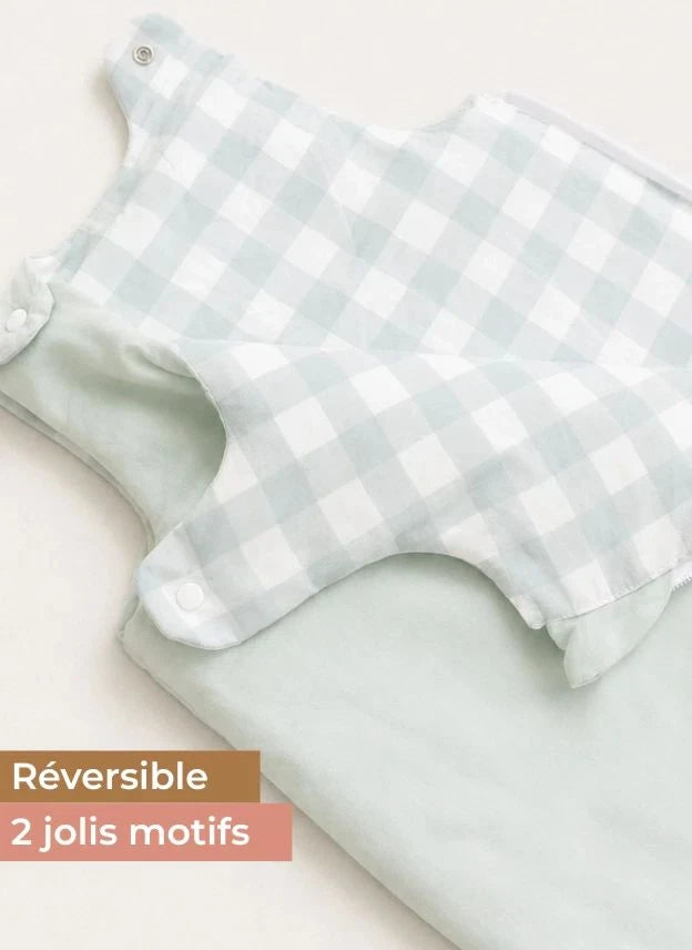 Les Petites Billes - Beidseitiger Vichy Ganzjahres-Schlafsack | Wassermelone
