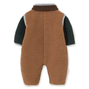 Tinycottons – Sherpa-Pilotenjacke mit Farbblock-Design | Braun
