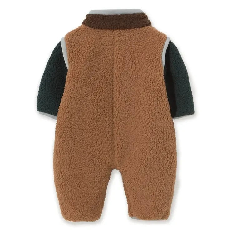 Tinycottons – Sherpa-Pilotenjacke mit Farbblock-Design | Braun
