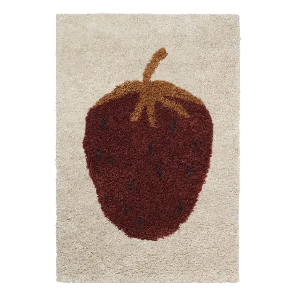 Ferm Living Kids - Fruiticana Erdbeer-Wollteppich