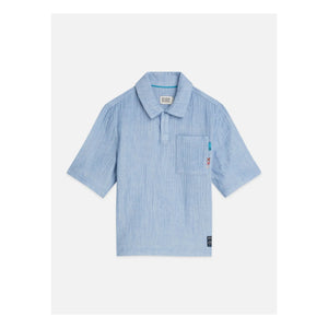 Scotch & Soda – Polo-Chambray-Hemd | Hellblau