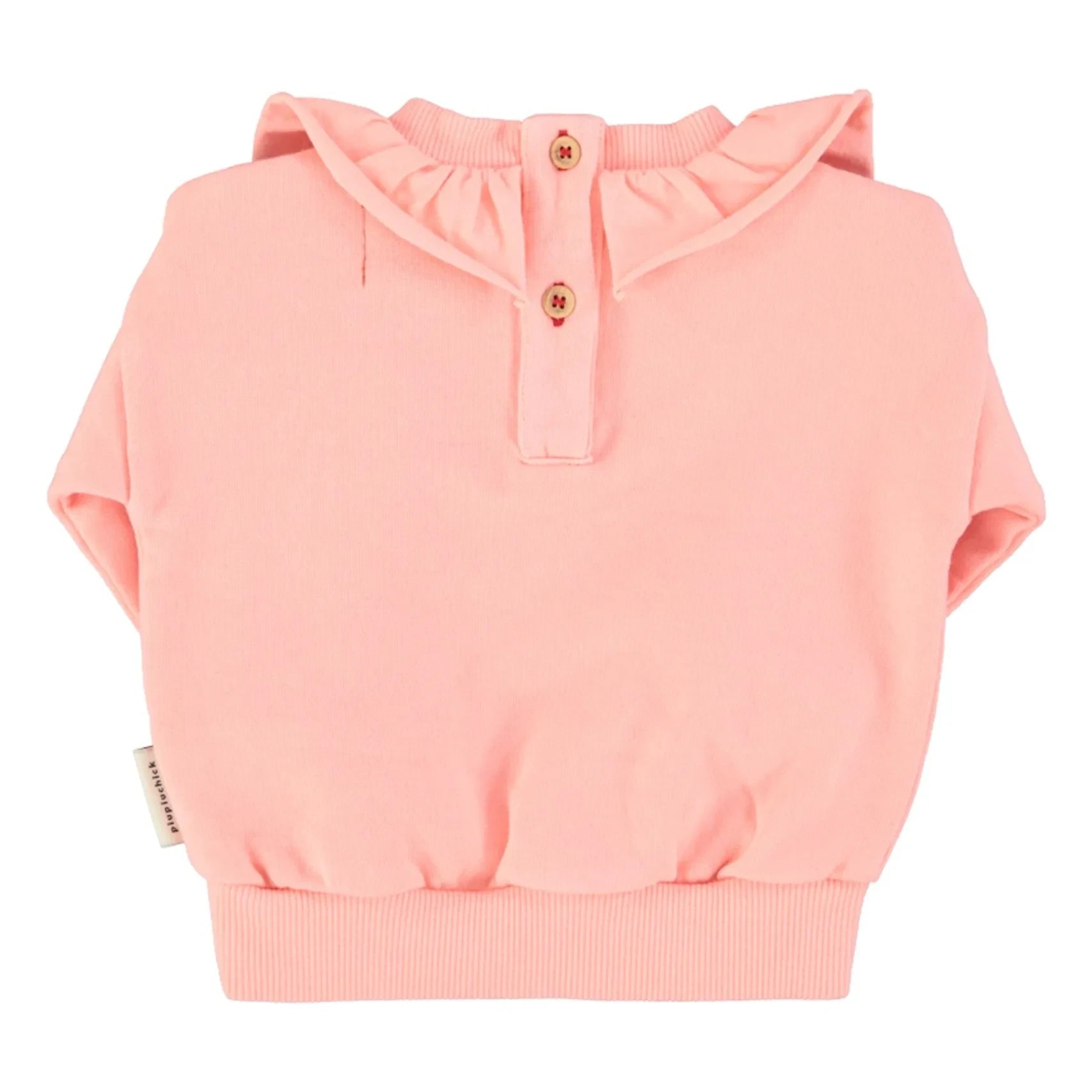 Piupiuchick - Erdbeer-Sweatshirt mit Rüschen aus Bio-Baumwolle | Rosa