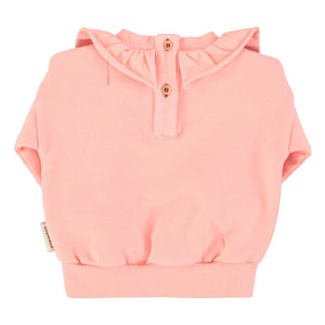 Piupiuchick - Erdbeer-Sweatshirt mit Rüschen aus Bio-Baumwolle | Rosa