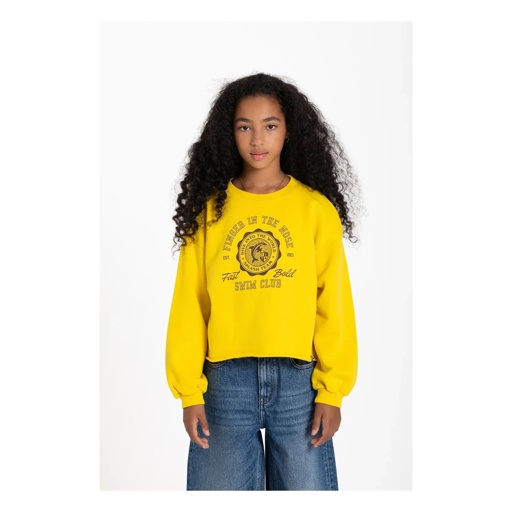Finger in der Nase – BAY Sweatshirt aus Bio-Baumwolle | Gelb